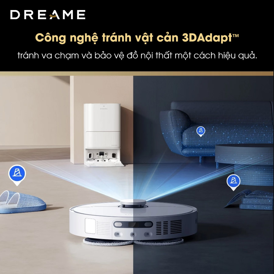 Robot hút bụi lau nhà giặt sấy khăn Dreame D20 Ultra