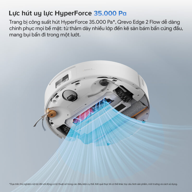 Robot hút bụi lau nhà Roborock Qrevo Edge 2 Flow, Lực hút 35 000Pa