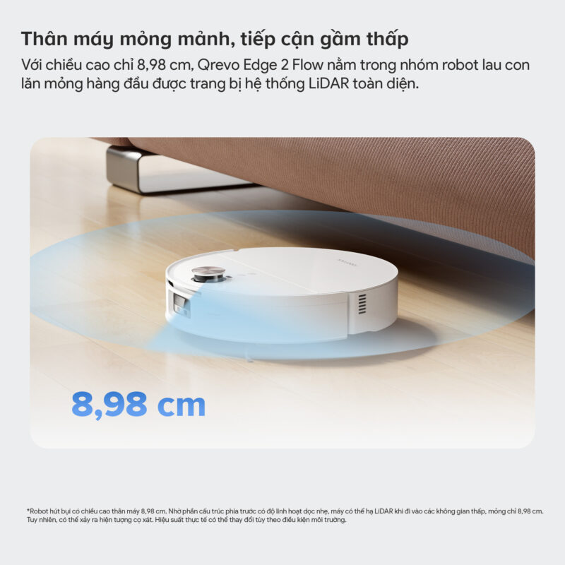 Robot hút bụi lau nhà Roborock Qrevo Edge 2 Flow, Lực hút 35 000Pa