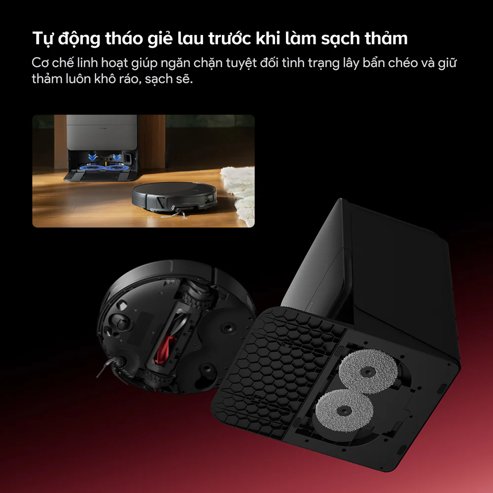 Robot hút bụi lau nhà Roborock Saros 20 Phiên bản cấp xả nước tự động