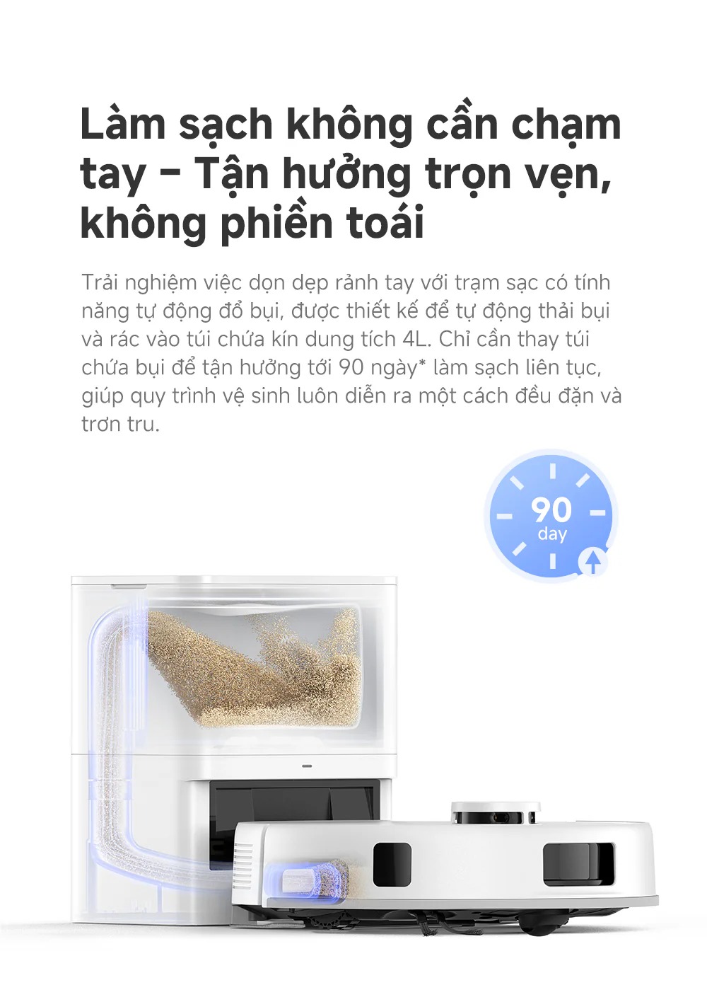Robot hút bụi lau nhà tự đổ rác MOVA E20S Pro Plus