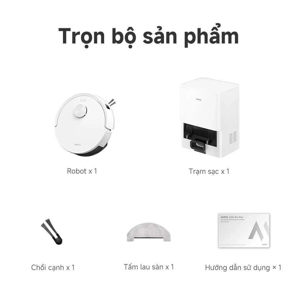 Robot hút bụi lau nhà tự đổ rác MOVA E20S Pro Plus