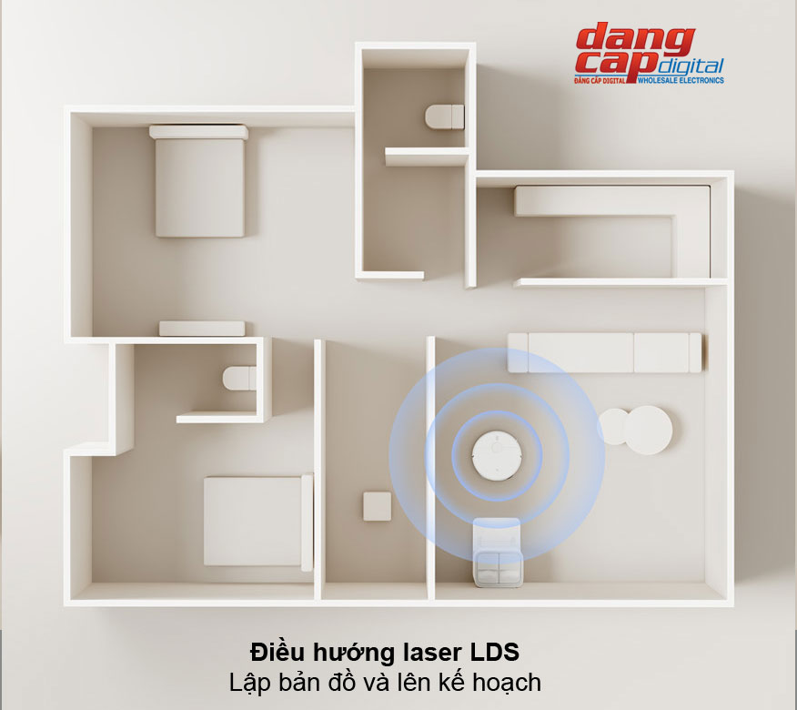 Robot hút bụi lau nhà tự giặt giẻ Xiaomi Mijia H40 cắt tóc rối tiện lợi