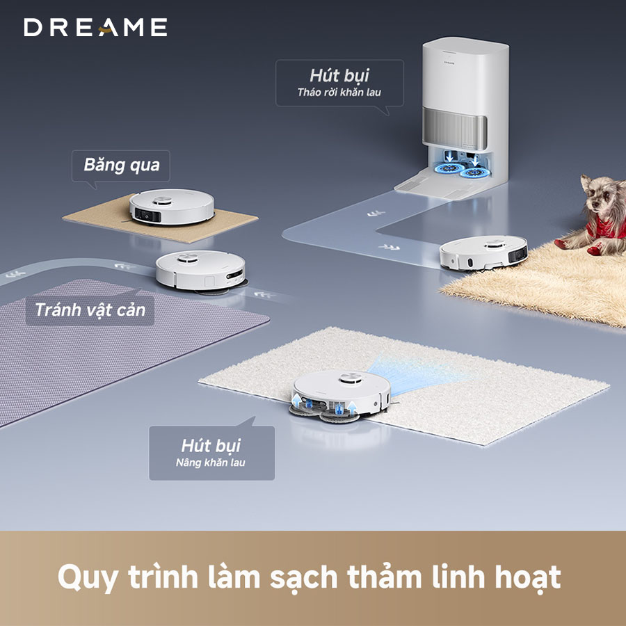 Robot hút bụi lau nhà tự giặt sấy khăn Dreame L40S Ultra
