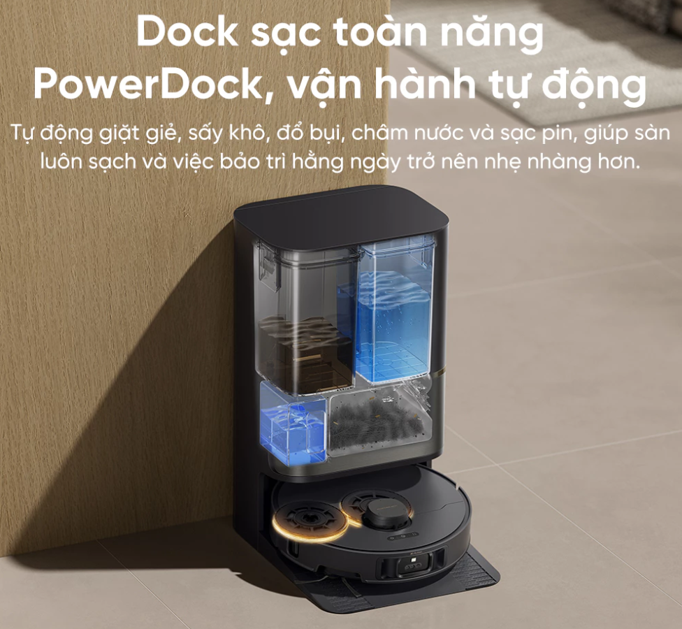 Robot hút bụi lau nhà tự giặt sấy khăn Dreame L50S Ultra
