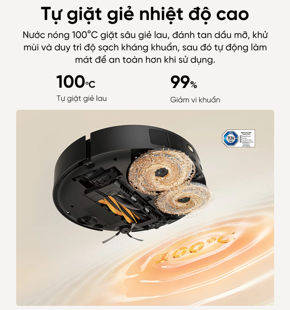 Robot hút bụi lau nhà tự giặt sấy khăn Dreame L50S Ultra