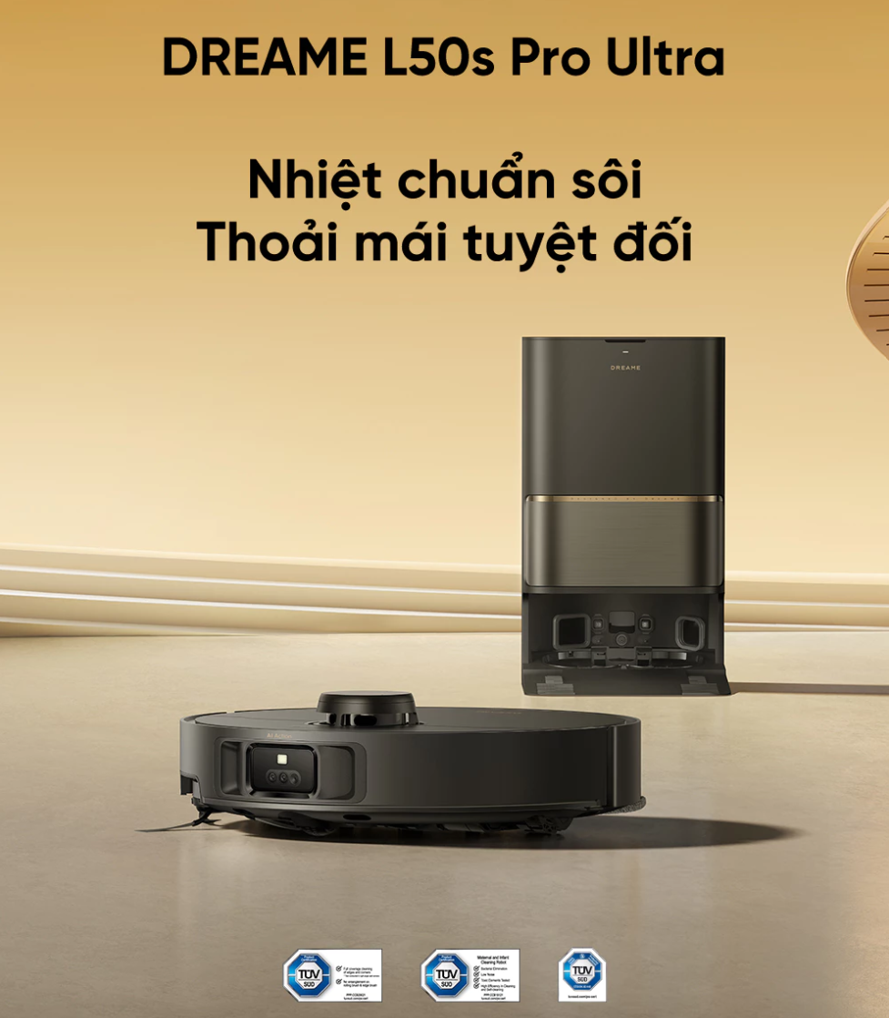 Robot hút bụi lau nhà tự giặt sấy khăn Dreame L50S Ultra
