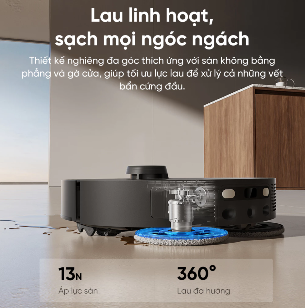 Robot hút bụi lau nhà tự giặt sấy khăn Dreame L50S Ultra
