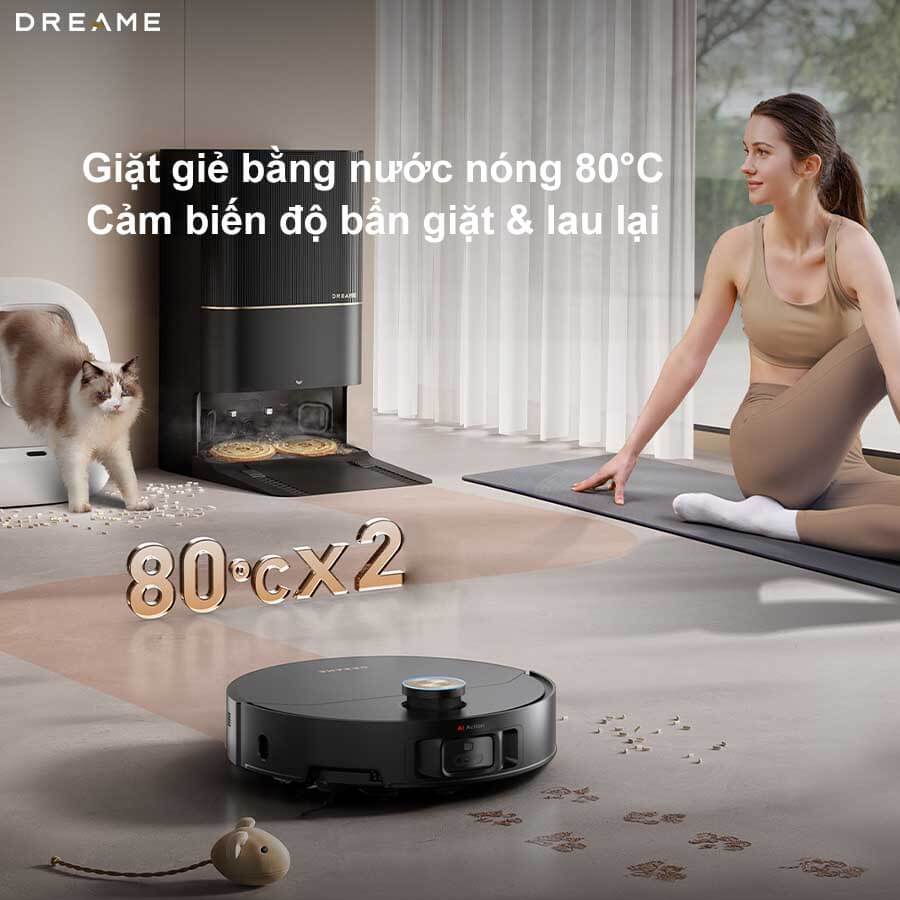 Robot hút bụi lau nhà tự giặt sấy khăn Dreame X50 Ultra
