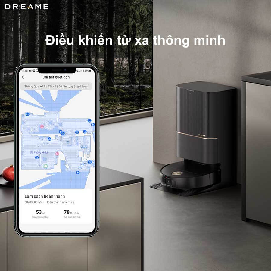 Robot hút bụi lau nhà tự giặt sấy khăn Dreame X50 Ultra