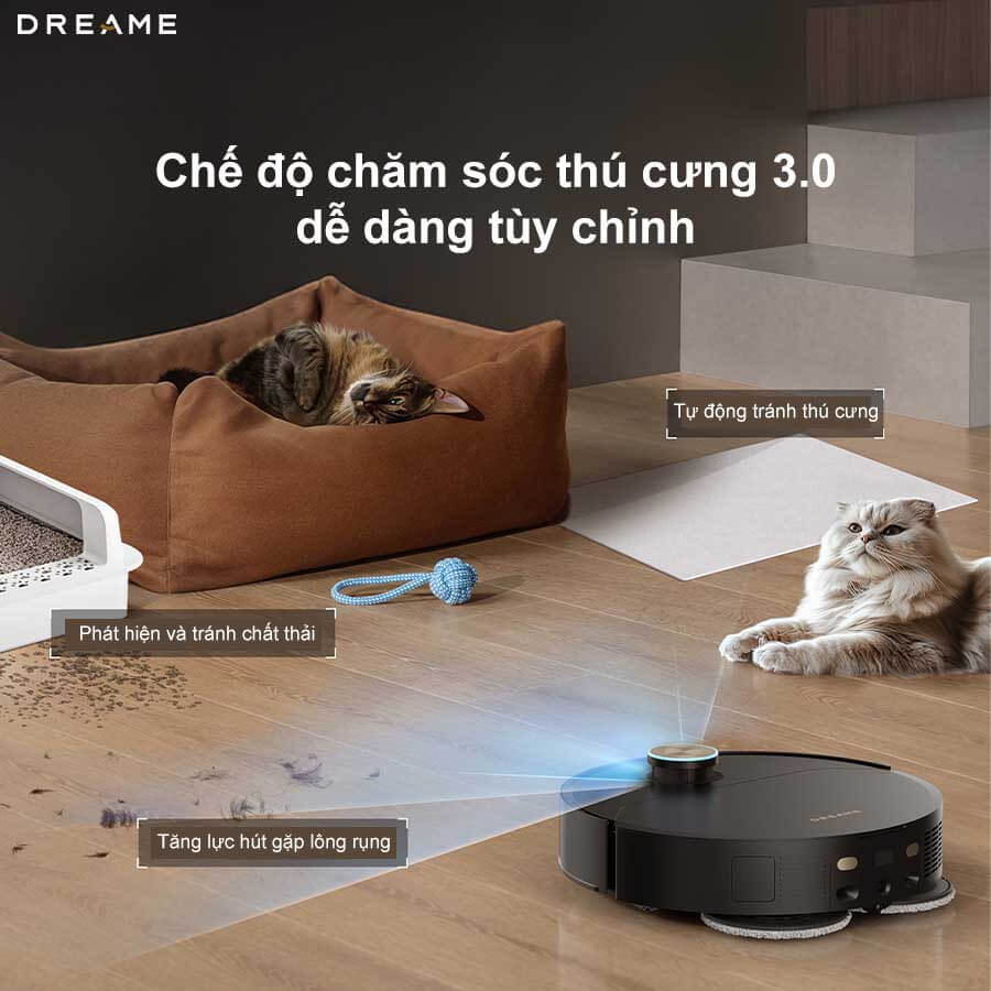 Robot hút bụi lau nhà tự giặt sấy khăn Dreame X50 Ultra