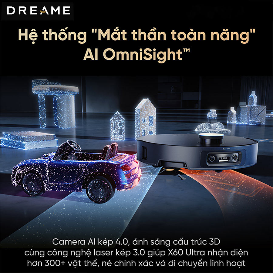 Robot hút bụi lau nhà tự giặt sấy khăn Dreame X60 Ultra