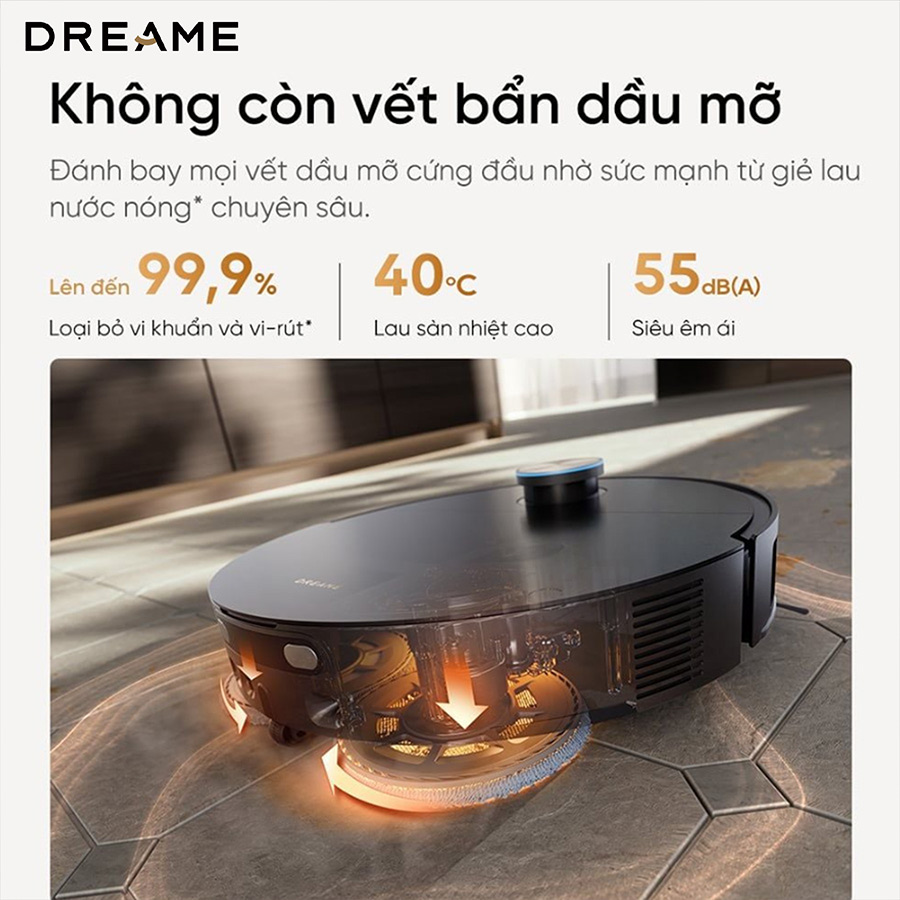 Robot hút bụi lau nhà tự giặt sấy khăn Dreame X60 Ultra