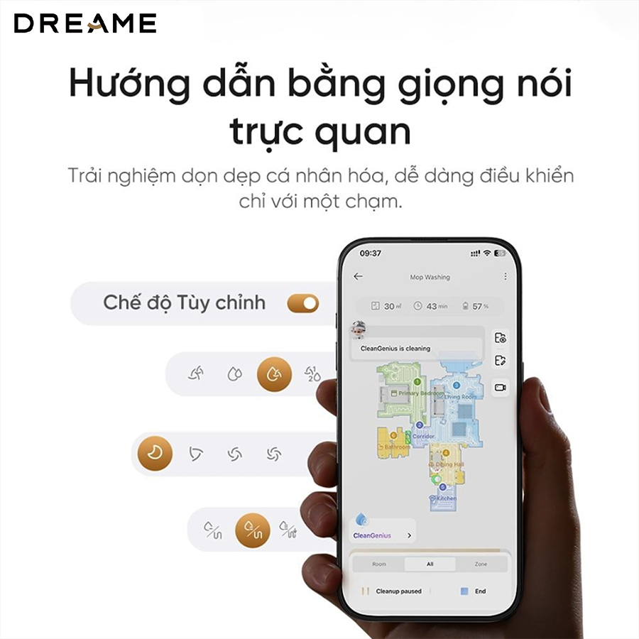 Robot hút bụi lau nhà tự giặt sấy khăn Dreame X60 Ultra