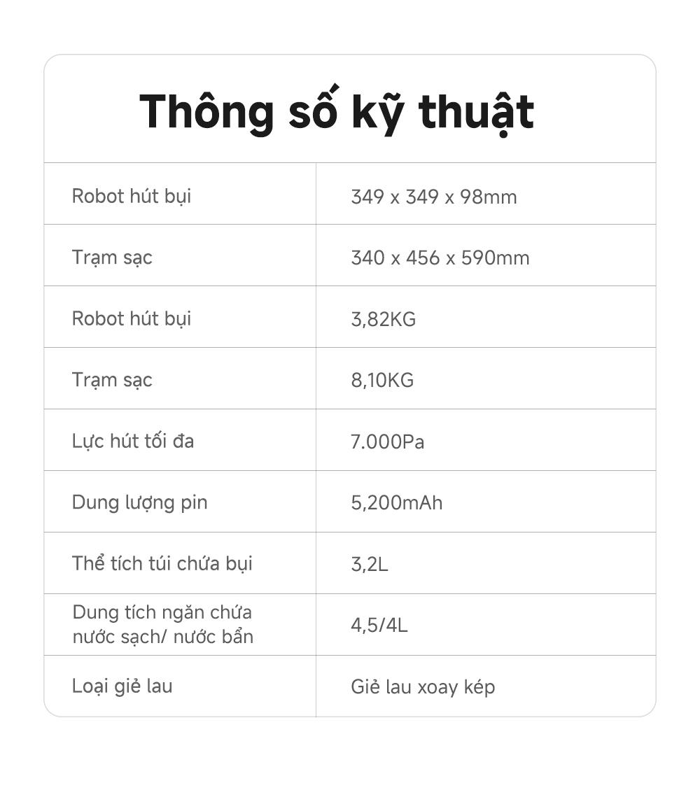 Robot hút bụi lau nhà tự giặt sấy khăn Mova E30 Ultra