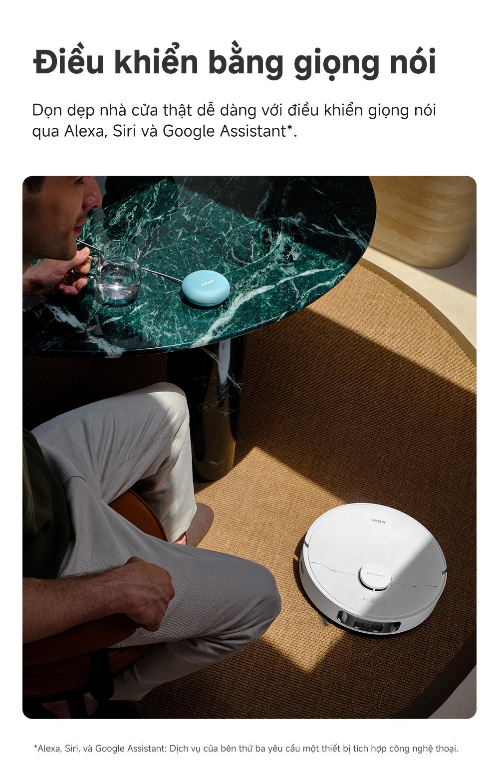 Robot hút bụi lau nhà tự giặt sấy khăn Mova E30 Ultra