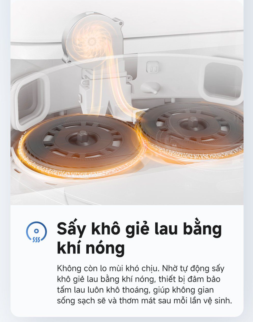 Robot hút bụi lau nhà tự giặt sấy khăn Mova E40 Ultra