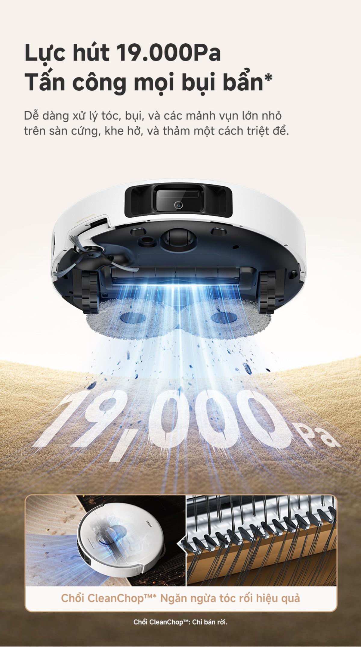 Robot hút bụi lau nhà tự giặt sấy khăn Mova P50 Ultra