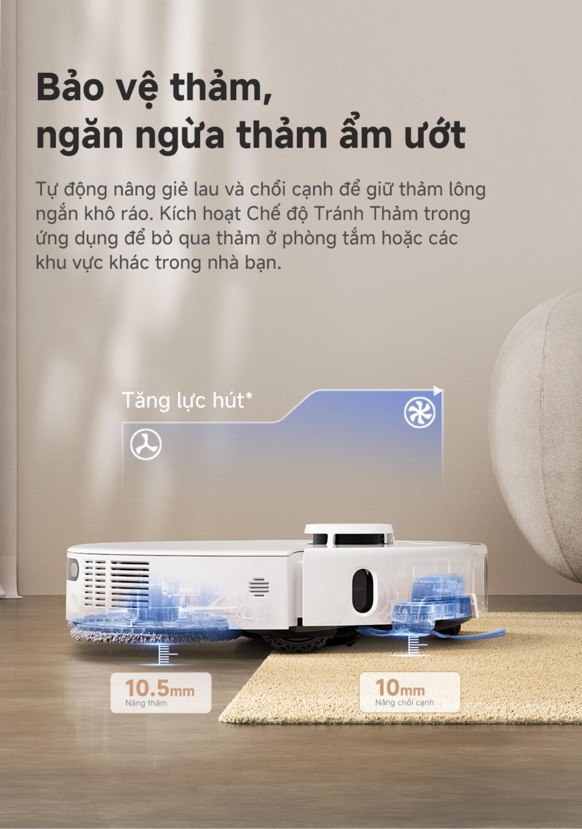 Robot hút bụi lau nhà tự giặt sấy khăn Mova P50 Ultra