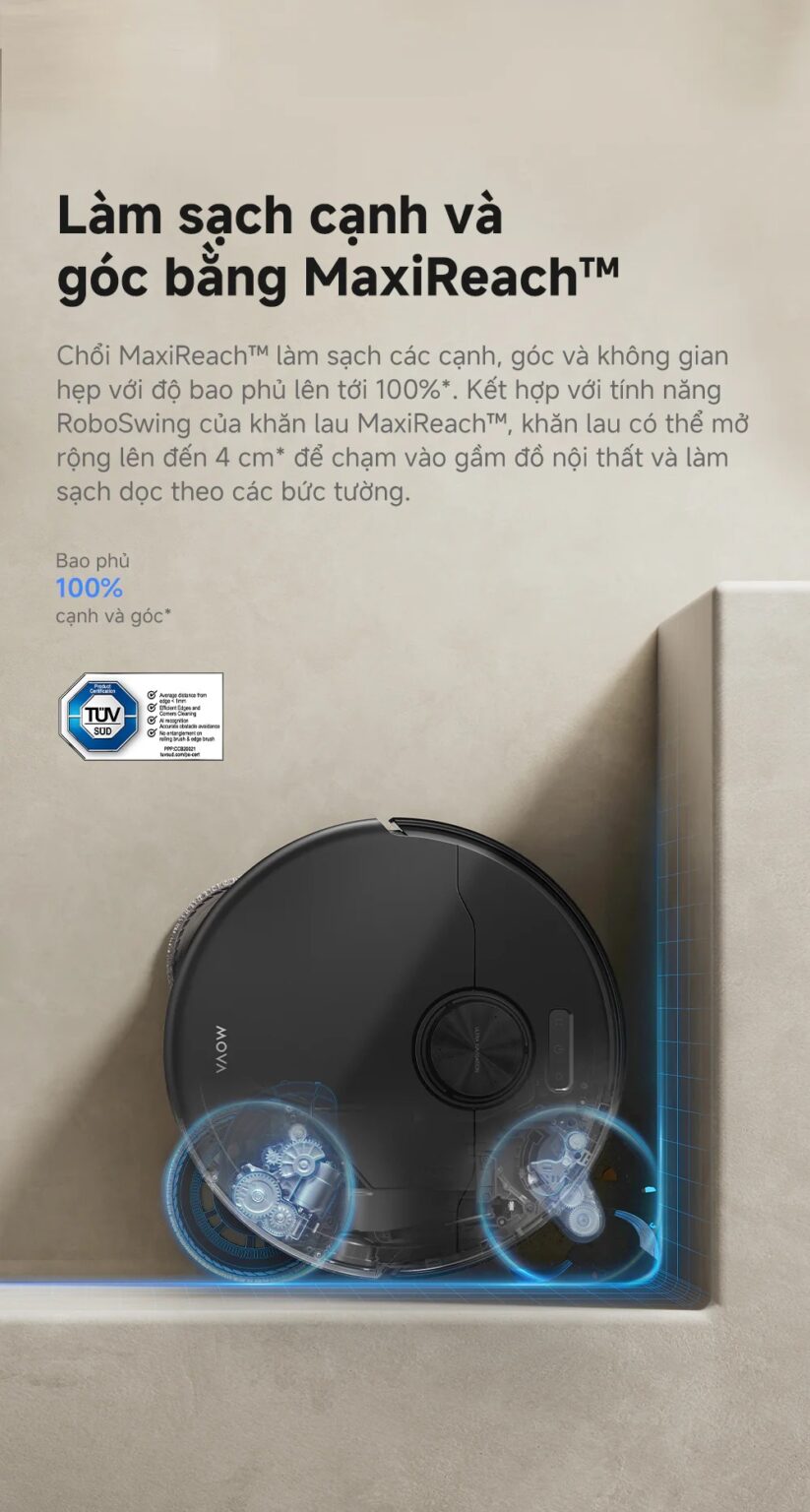 Robot hút bụi lau nhà tự giặt sấy khăn Mova P70 Pro Ultra