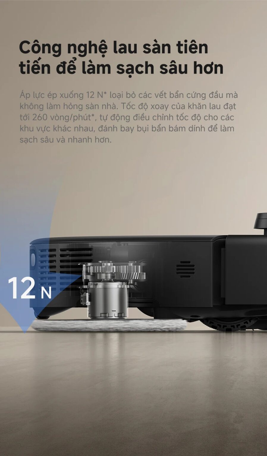 Robot hút bụi lau nhà tự giặt sấy khăn Mova P70 Pro Ultra