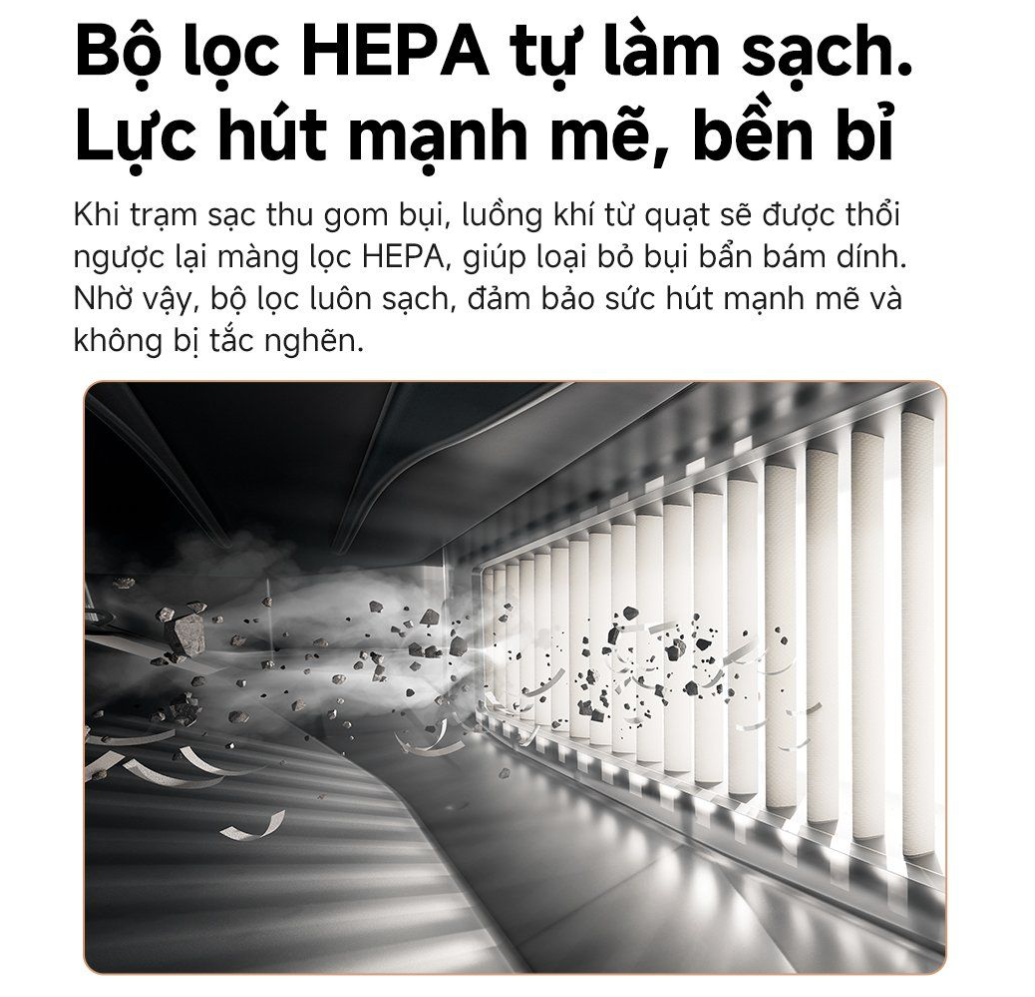 Robot hút bụi lau nhà tự giặt sấy khăn Mova V50 Ultra