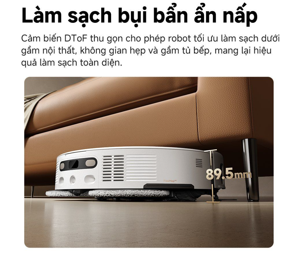 Robot hút bụi lau nhà tự giặt sấy khăn Mova V50 Ultra