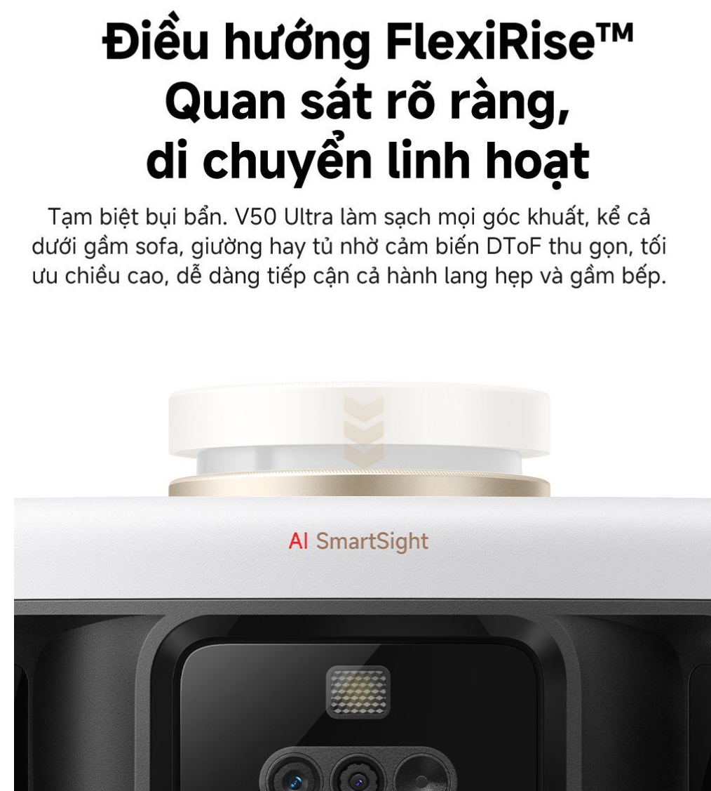 Robot hút bụi lau nhà tự giặt sấy khăn Mova V50 Ultra