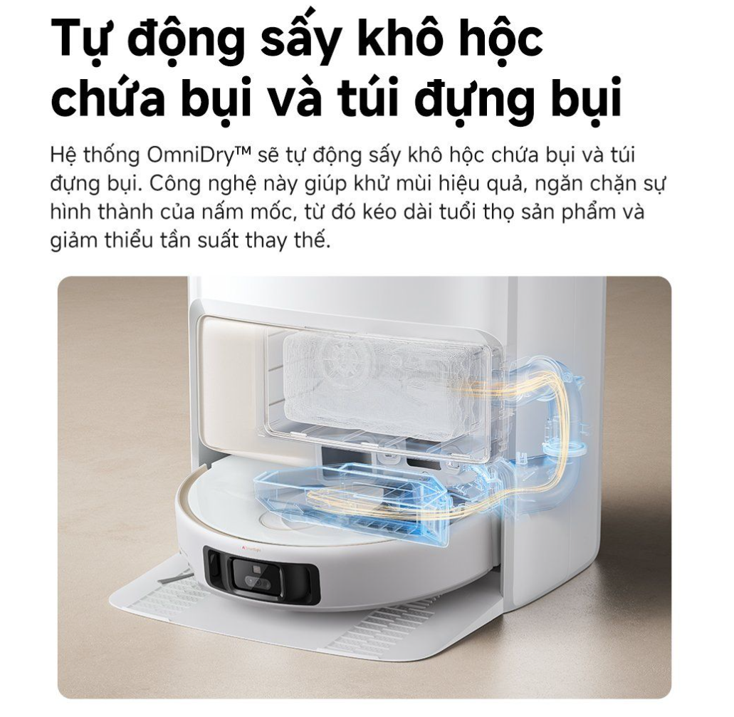Robot hút bụi lau nhà tự giặt sấy khăn Mova V50 Ultra