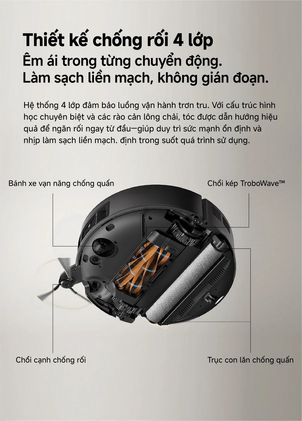 Robot hút bụi lau nhà tự giặt sấy khăn Mova Z70 Ultra Roller