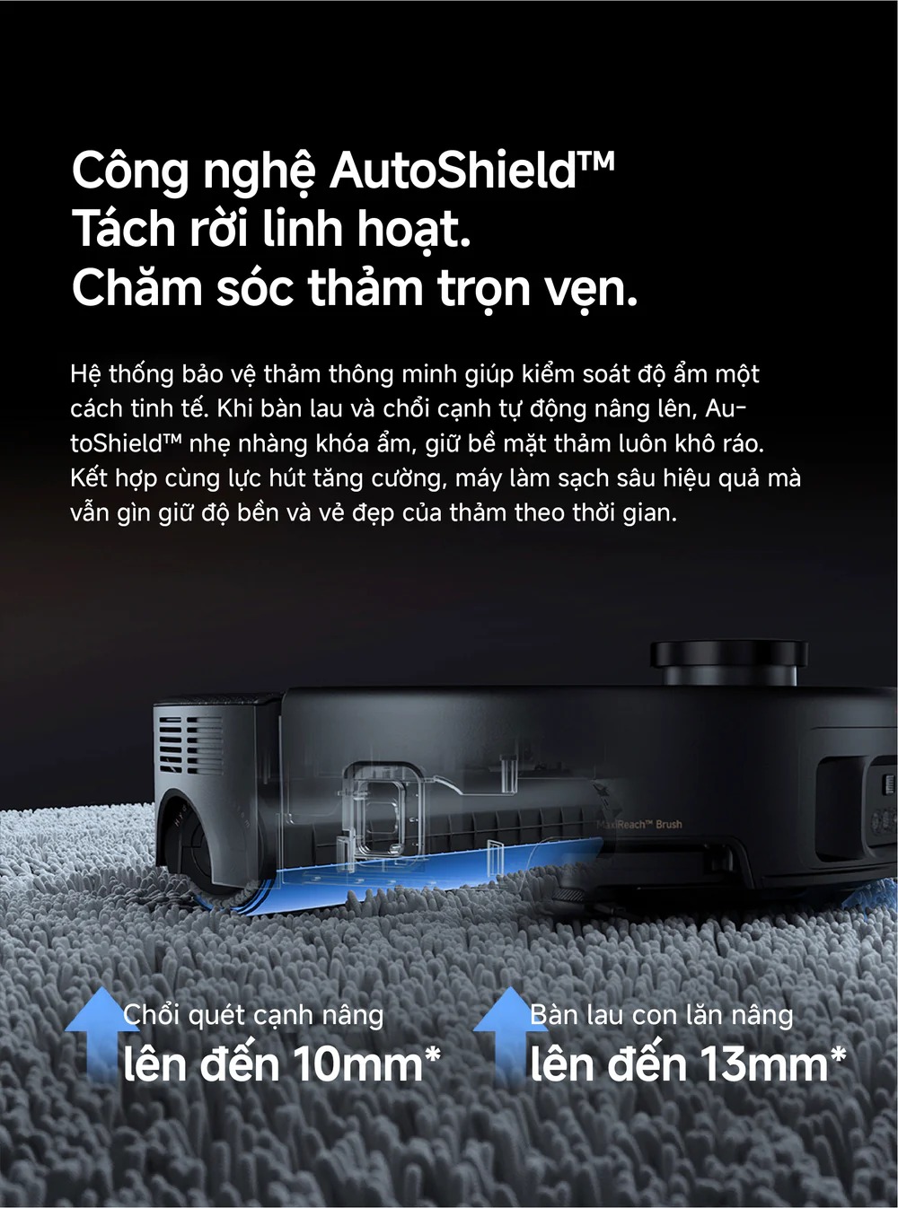 Robot hút bụi lau nhà tự giặt sấy khăn Mova Z70 Ultra Roller