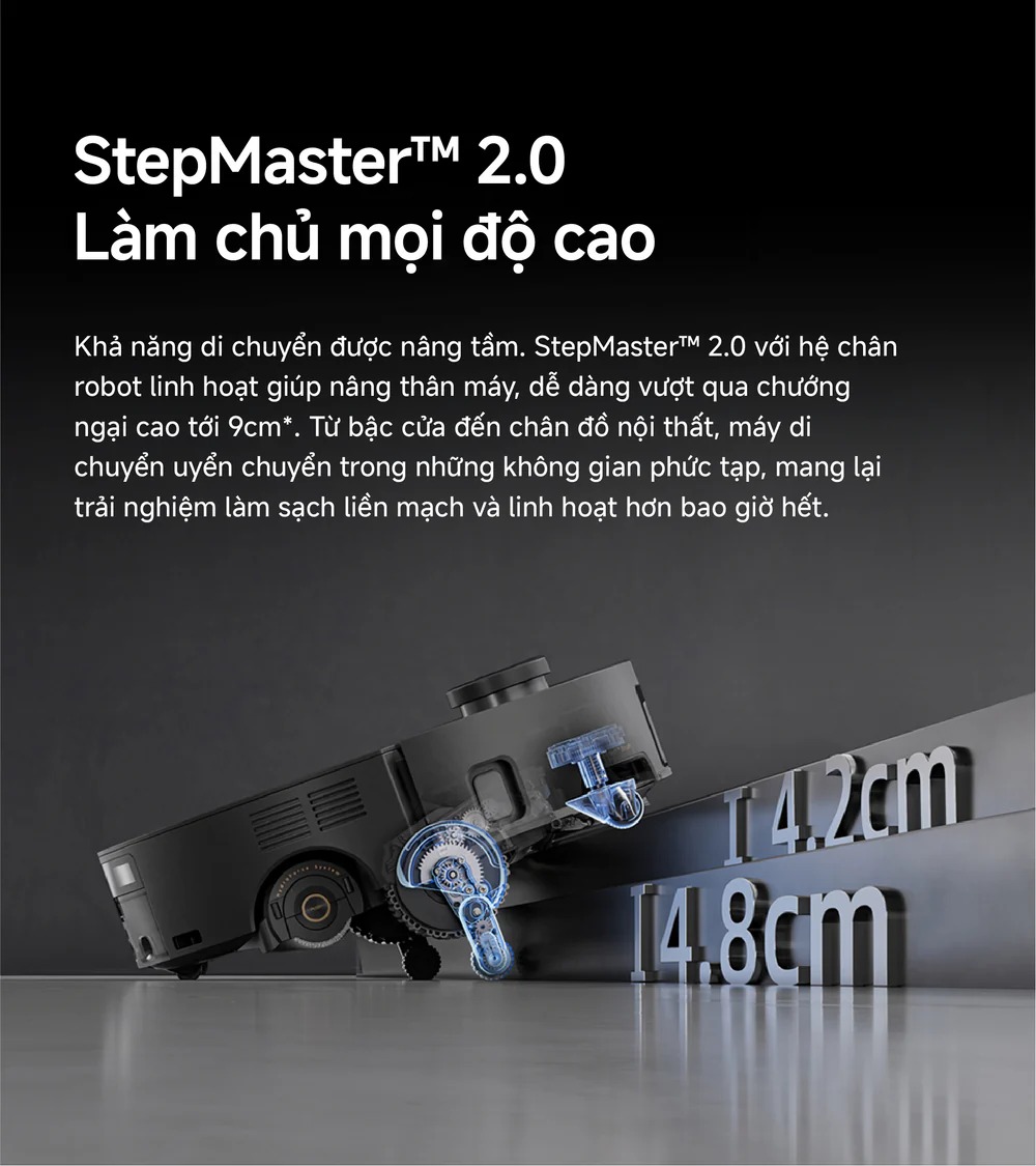 Robot hút bụi lau nhà tự giặt sấy khăn Mova Z70 Ultra Roller
