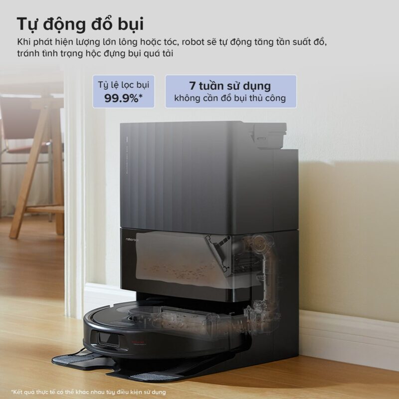 Robot hút bụi lau nhà tự giặt sấy khăn Roborock Qrevo S