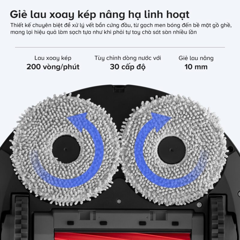 Robot hút bụi lau nhà tự giặt sấy khăn Roborock Qrevo S