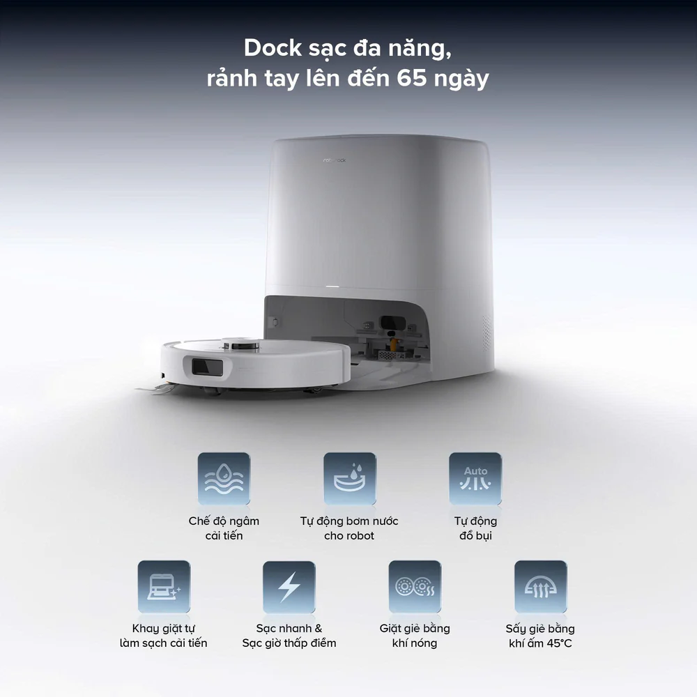 Robot hút bụi lau nhà tự giặt sấy khăn và đổ rác Roborock Qrevo 2 Pro