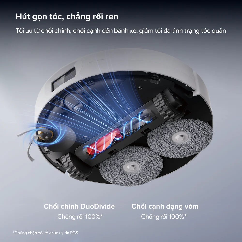 Robot hút bụi lau nhà tự giặt sấy khăn và đổ rác Roborock Qrevo 2 Pro