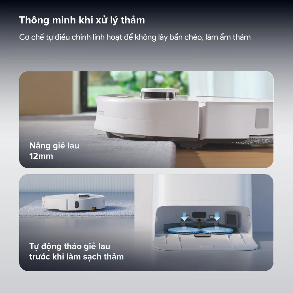 Robot hút bụi lau nhà tự giặt sấy khăn và đổ rác Roborock Qrevo 2 Pro