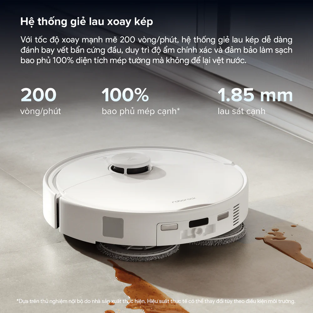 Robot hút bụi lau nhà tự giặt sấy khăn và đổ rác Roborock Qrevo 2 Pro