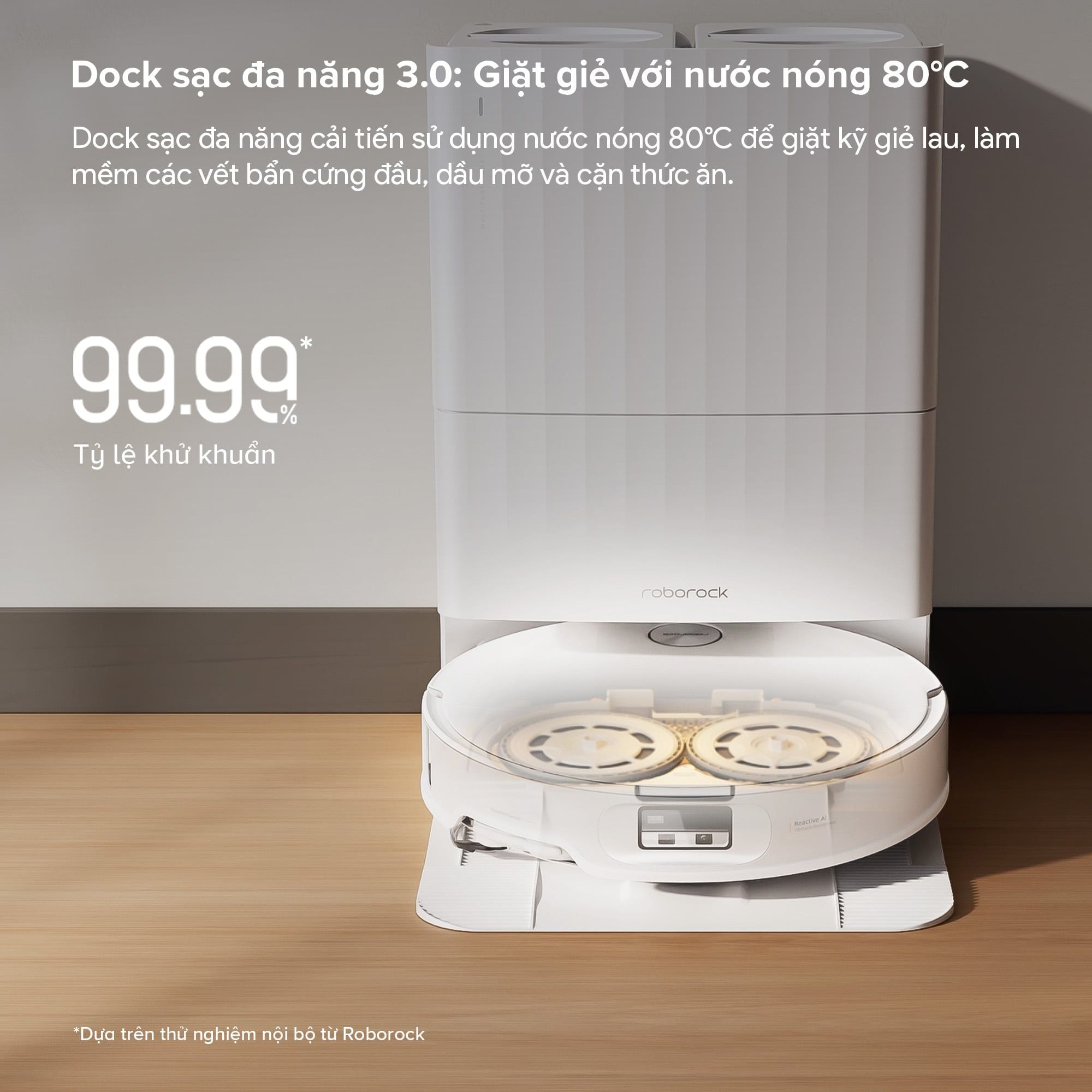 Robot hút bụi lau nhà tự giặt sấy khăn và đổ rác Roborock Qrevo Edge 2