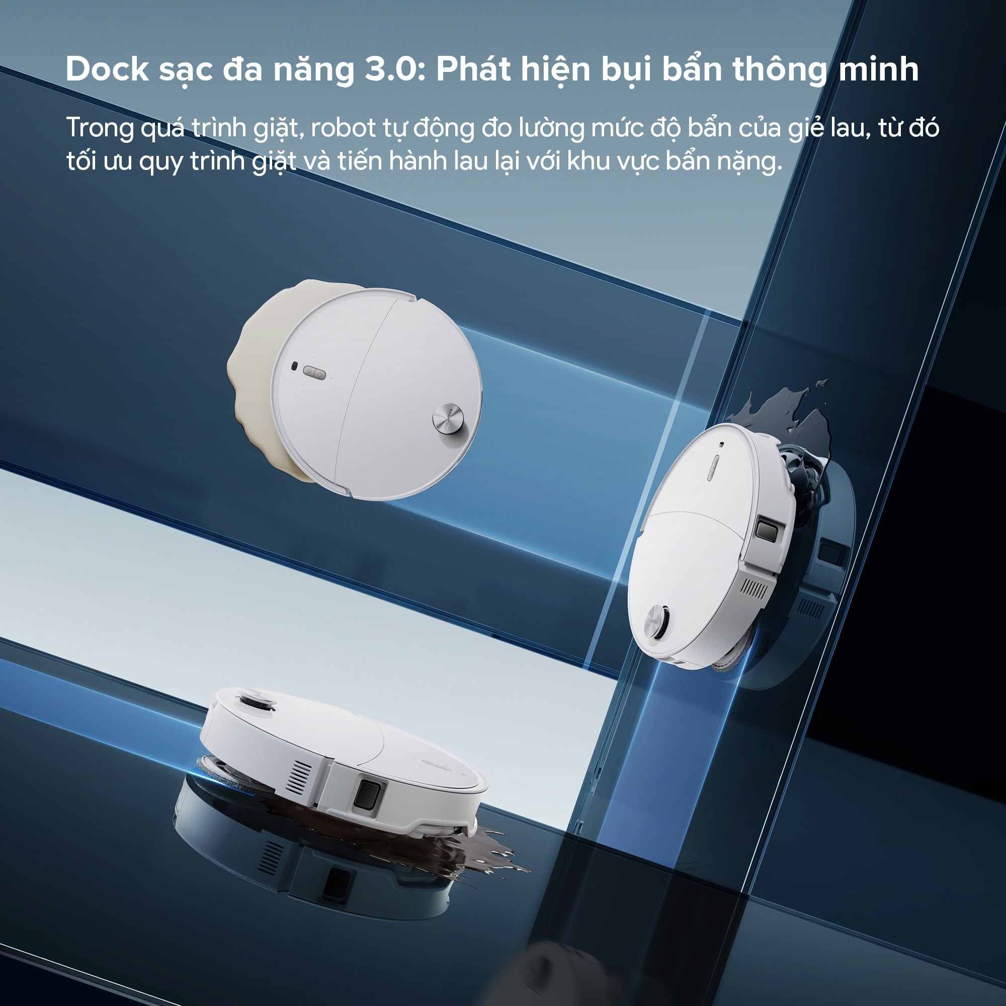 Robot hút bụi lau nhà tự giặt sấy khăn và đổ rác Roborock Qrevo Edge 2