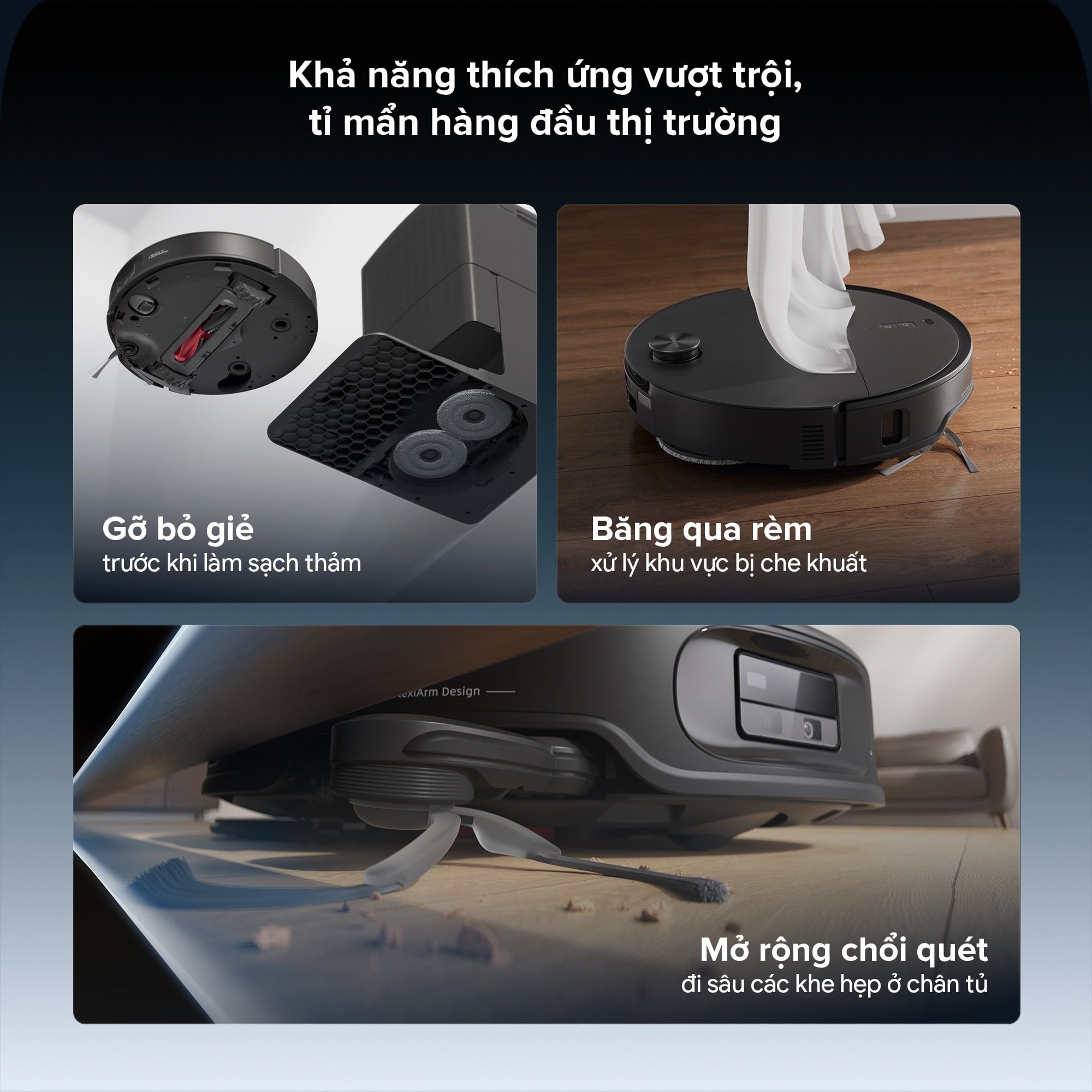 Robot hút bụi lau nhà tự giặt sấy khăn và đổ rác Roborock Qrevo Edge 2