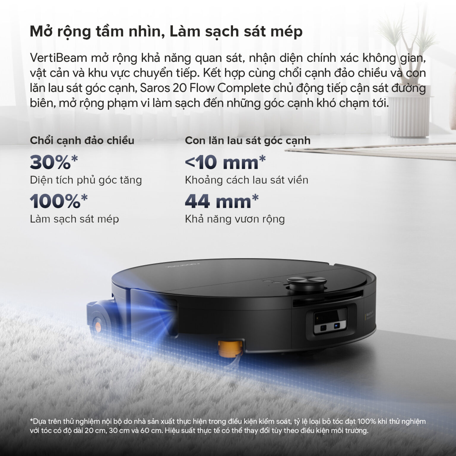 Robot hút bụi Roborock Saros 20 Flow | Lực hút 36.000 Pa