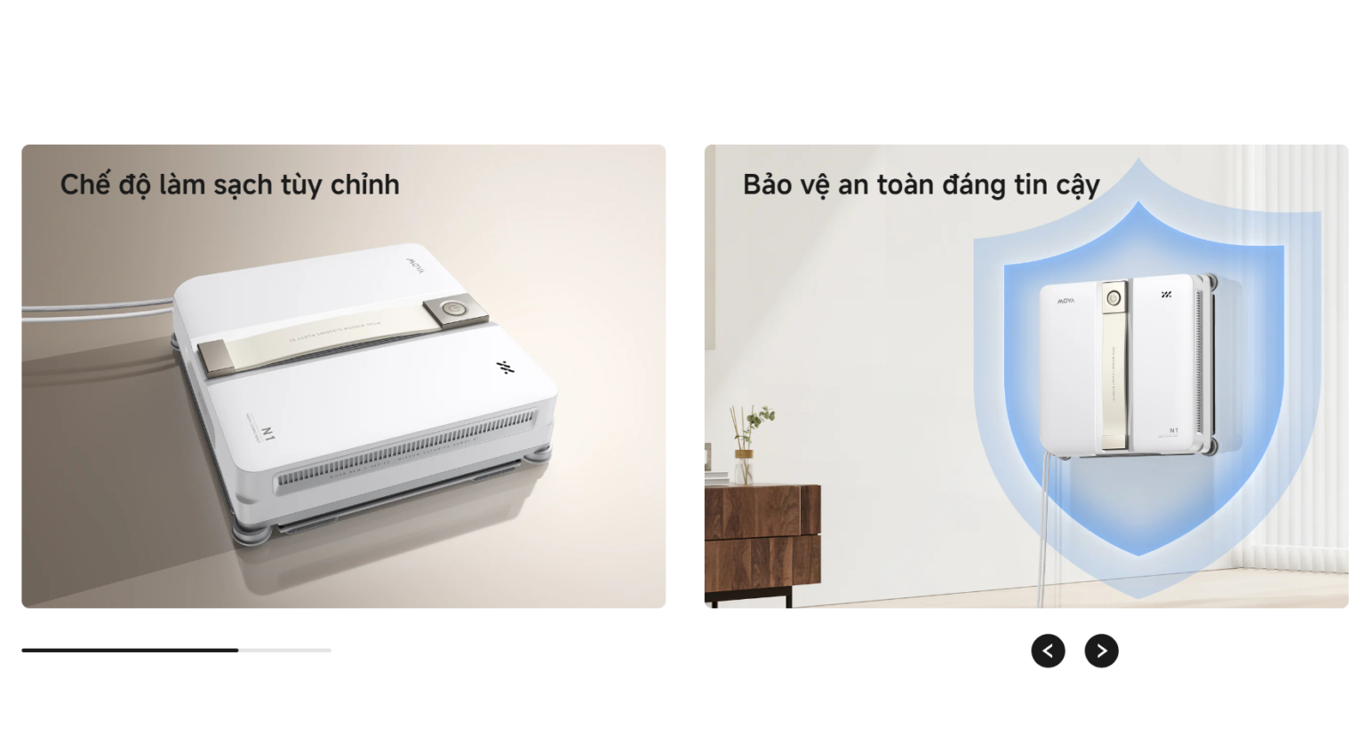 Robot lau kính chuyên dụng tự phun nước Mova N1