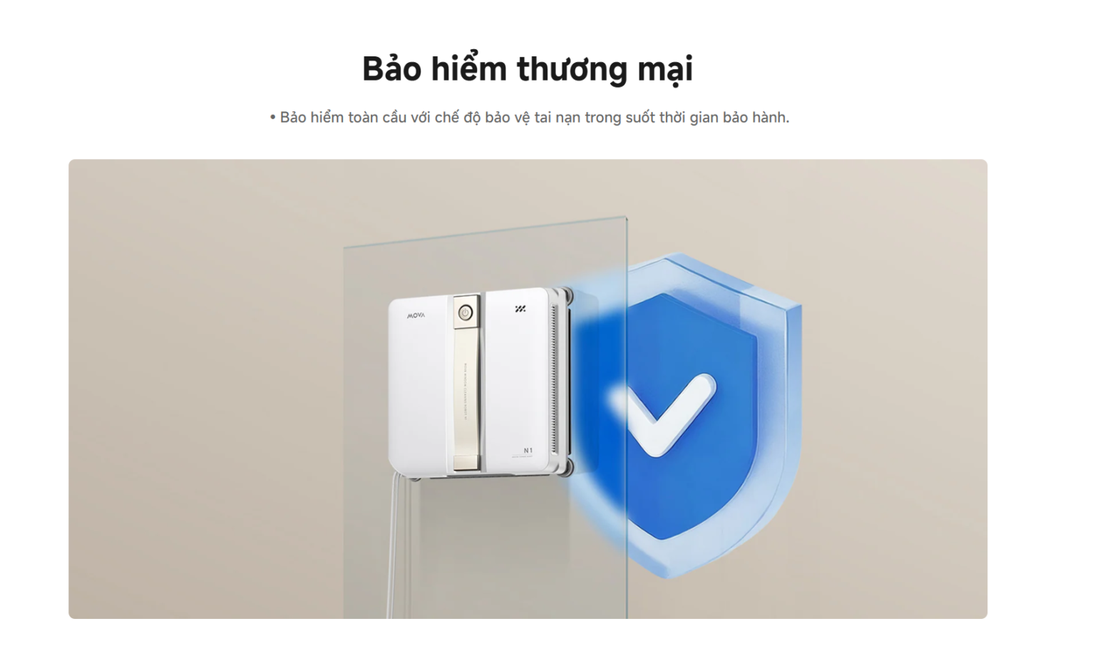 Robot lau kính chuyên dụng tự phun nước Mova N1
