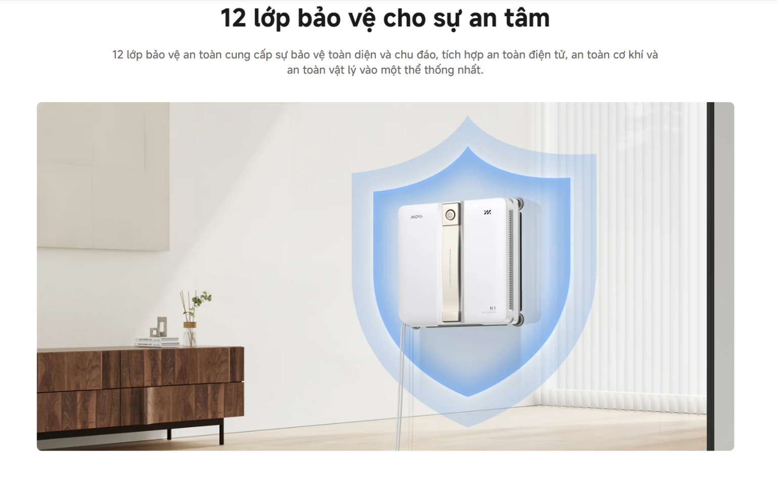 Robot lau kính chuyên dụng tự phun nước Mova N1