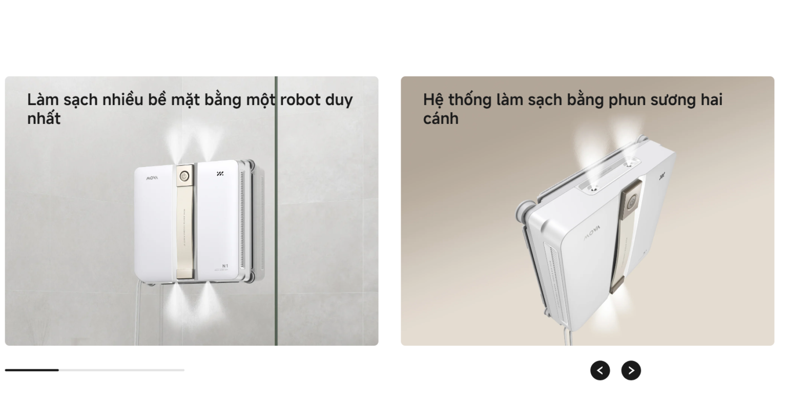 Robot lau kính chuyên dụng tự phun nước Mova N1