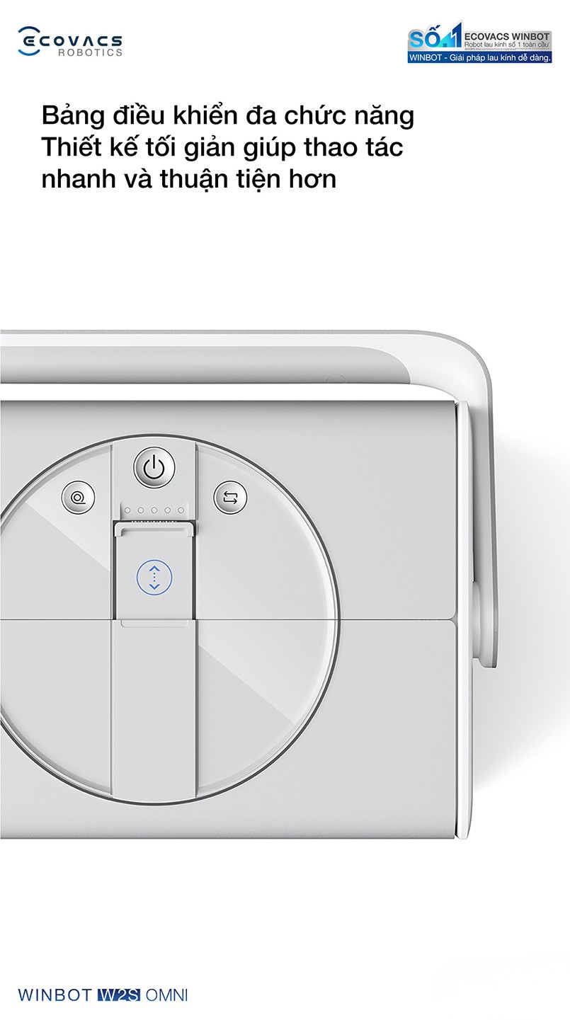 Robot lau kinh Ecovacs Winbot W2S phun sương 3 đầu phun 2 chiều