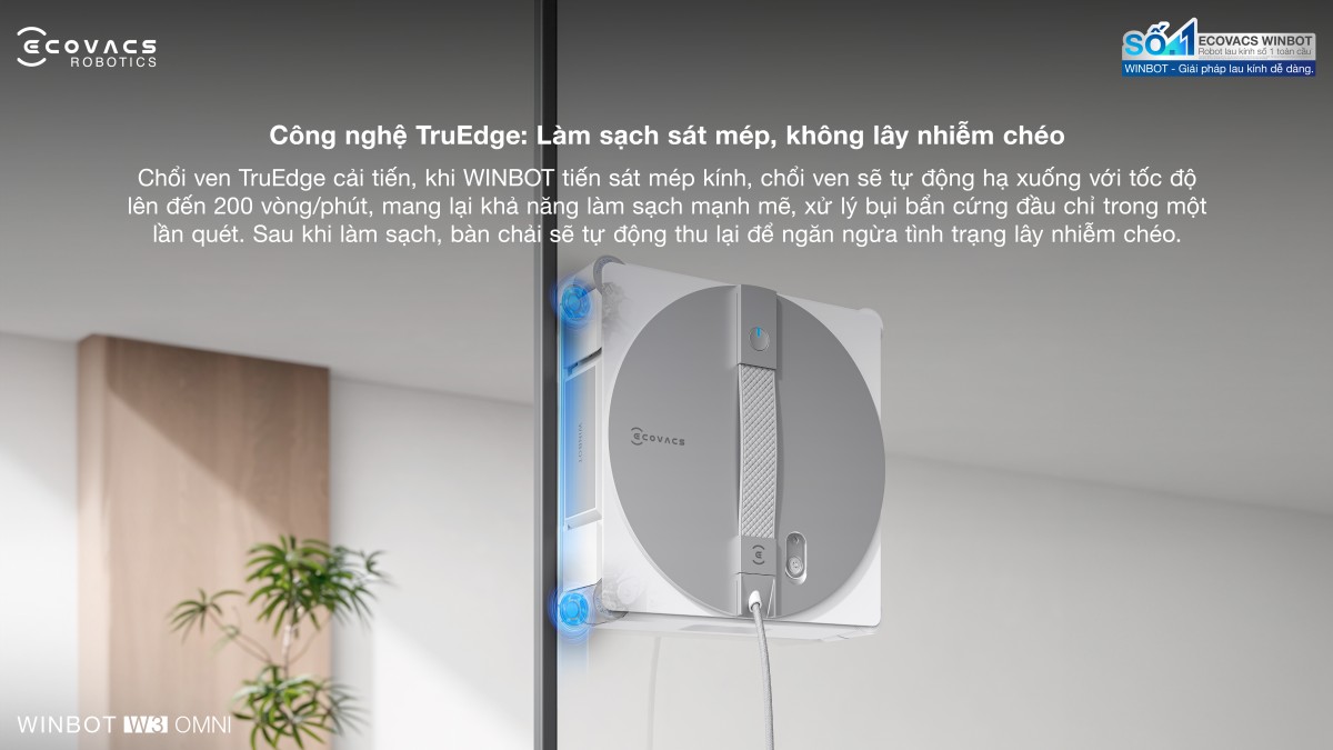 Robot lau kính Ecovacs Winbot W3 Omni