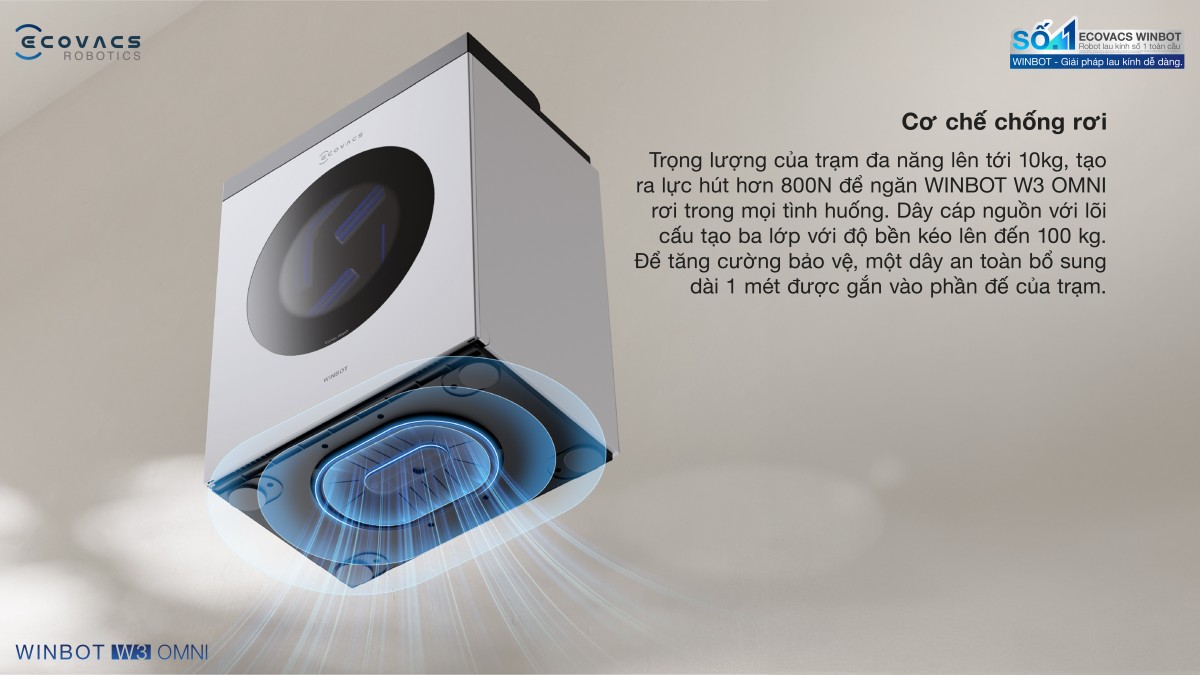 Robot lau kính Ecovacs Winbot W3 Omni