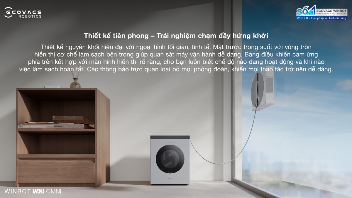 Robot lau kính Ecovacs Winbot W3 Omni